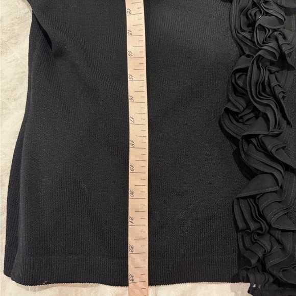 St. John Evening Essentials Black Santana Knit Silk Ruffle Detail Blazer 14 - Picture 8 of 10